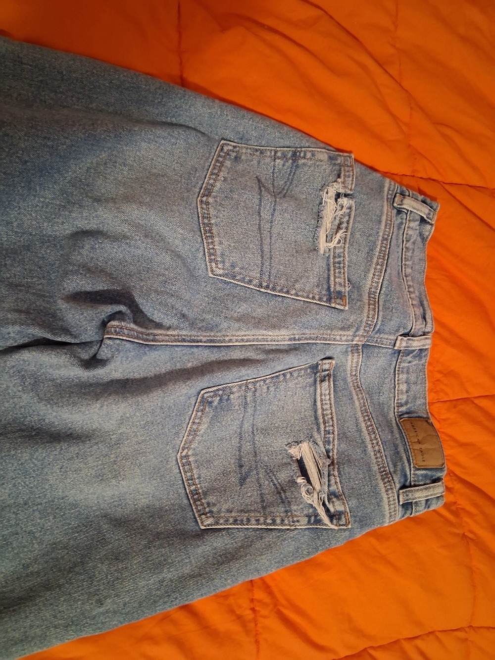 American Eagle Outfitters Strigid High Rise Baggy Straight Distressed Jeans - Picture 7 of 11